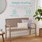 Best Choice Products Indoor Outdoor Steel Garden Bench w/ Geometric Backrest, Foot Levelers